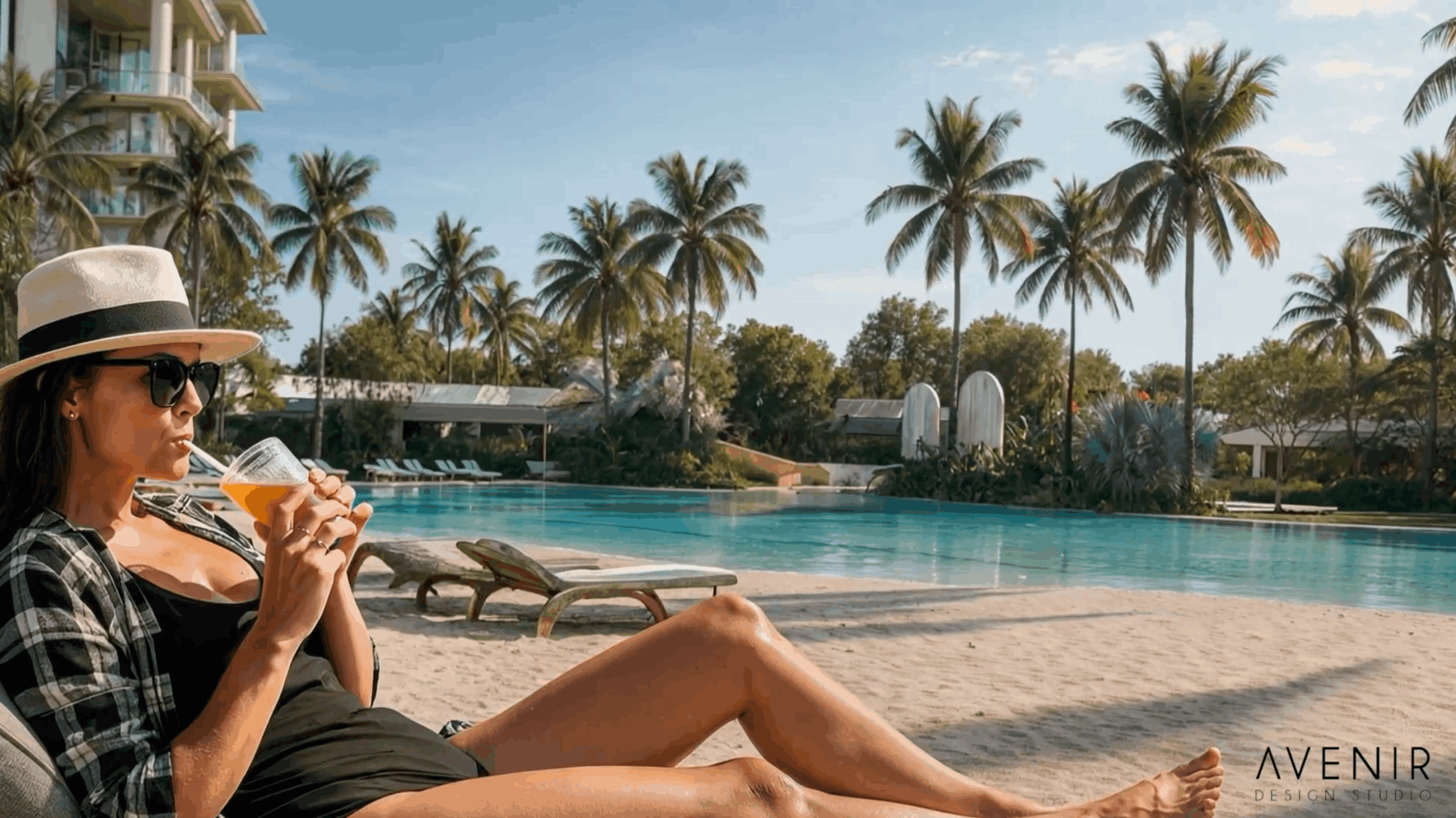 Sky Palazzo beach and swimming pool